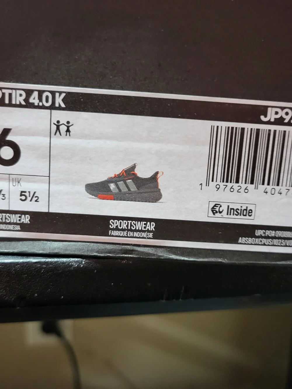 *NEW* Adidas Kaptir 4.0 K Shoes Size 6 with Tags and Box